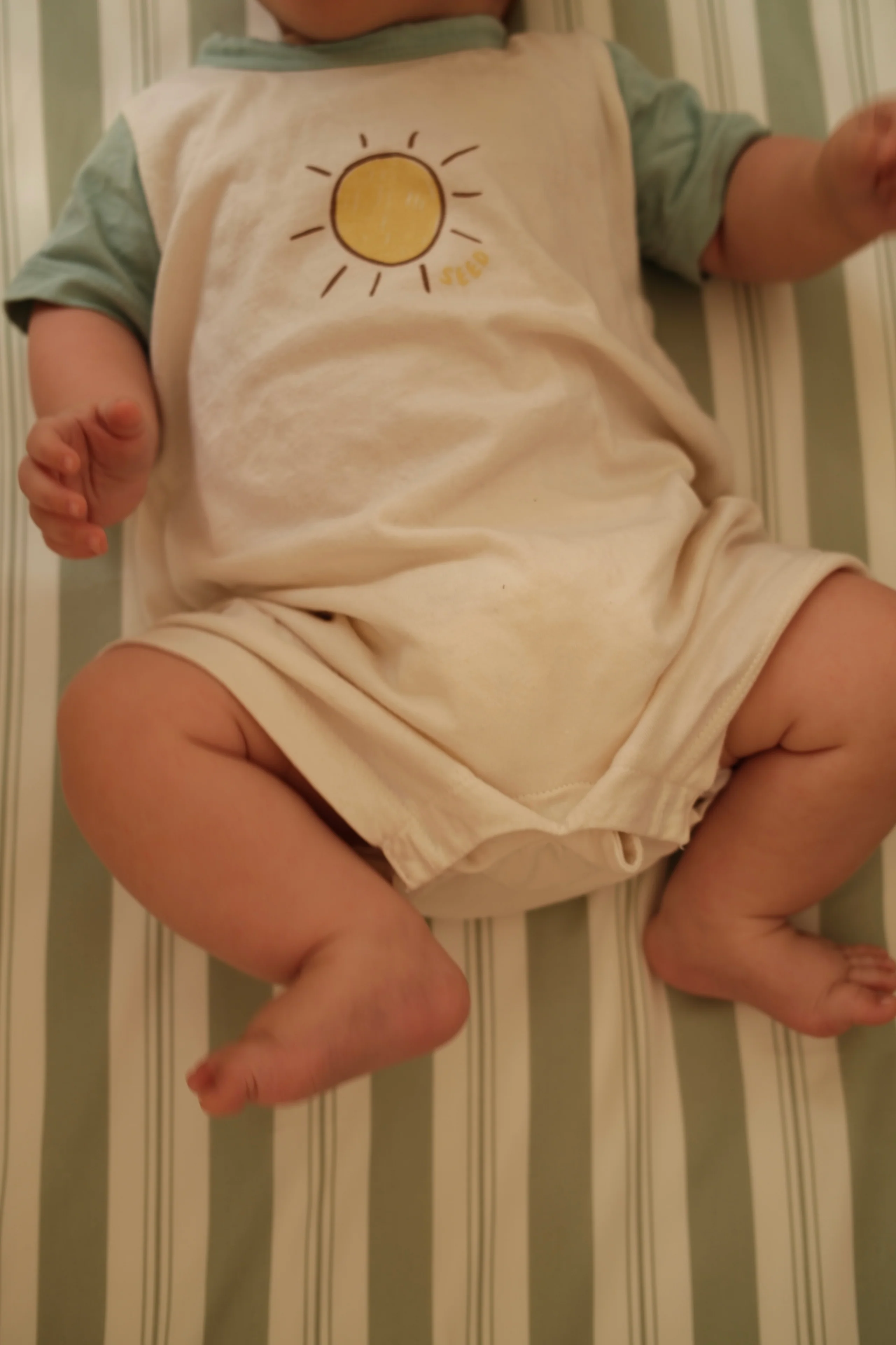 Pistachio Stripe Bamboo Baby Bedding - Image 4