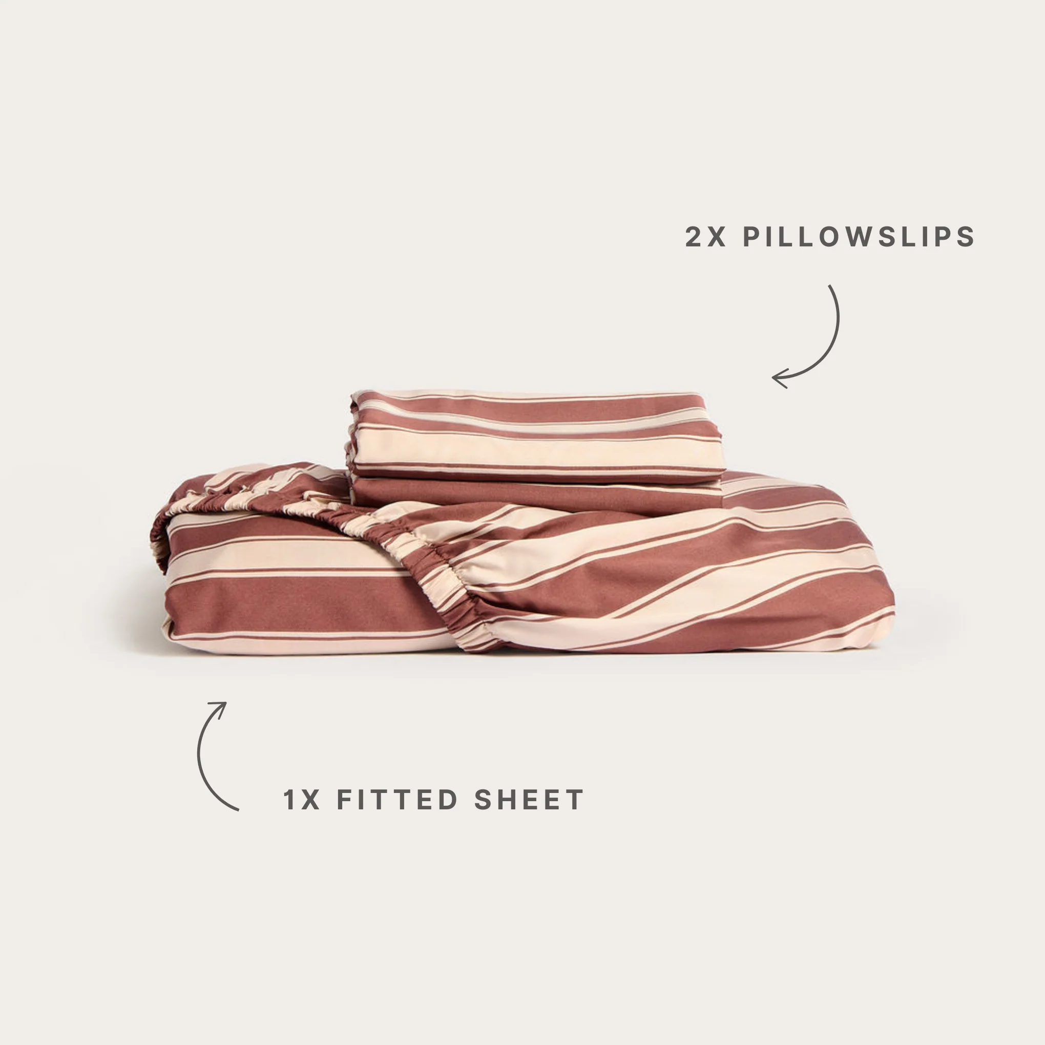Cinnamon Stripe Bamboo Fitted Sheet - Image 3
