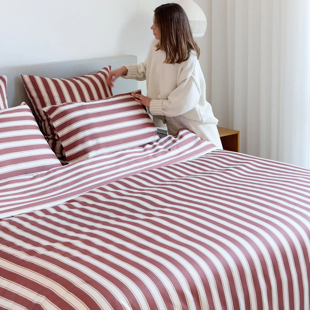 Cinnamon Stripe Bamboo Fitted Sheet - Image 4