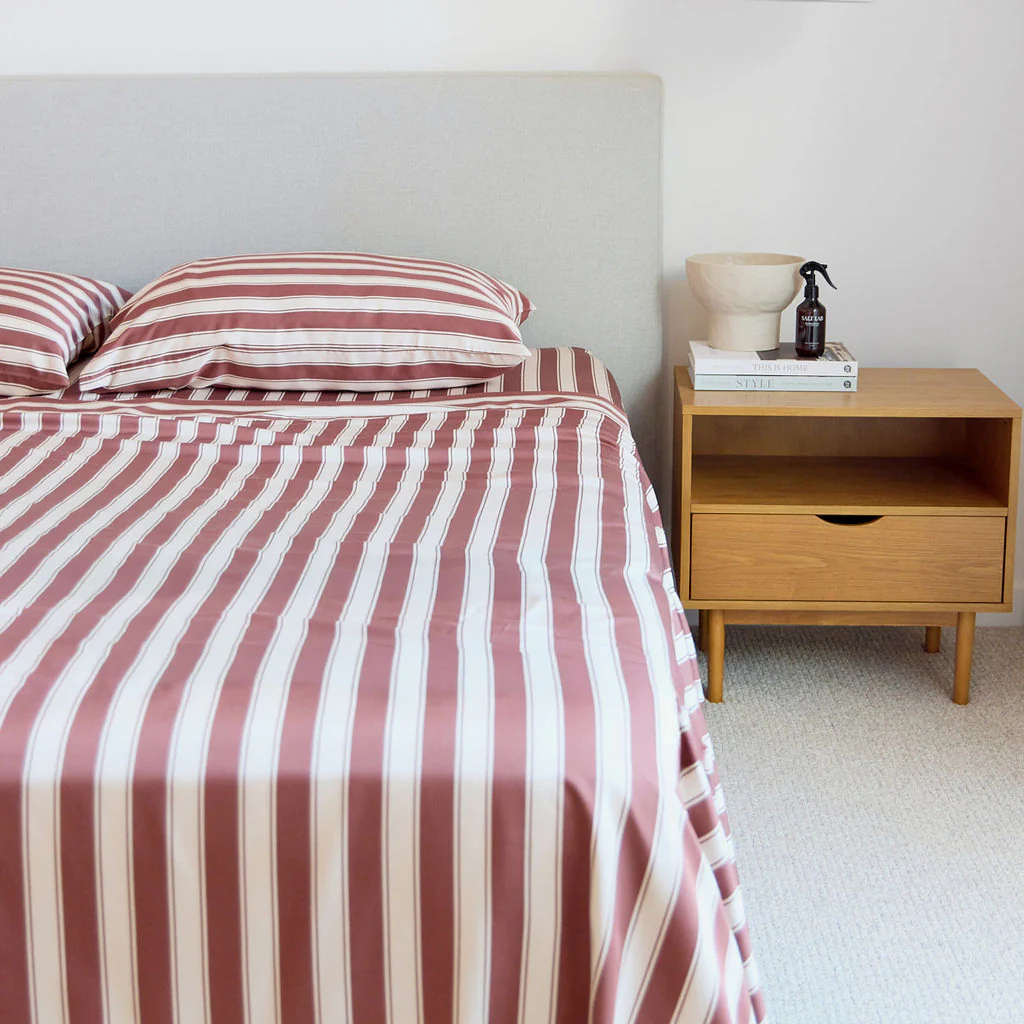 Cinnamon Stripe Bamboo Sheet Set - Image 4