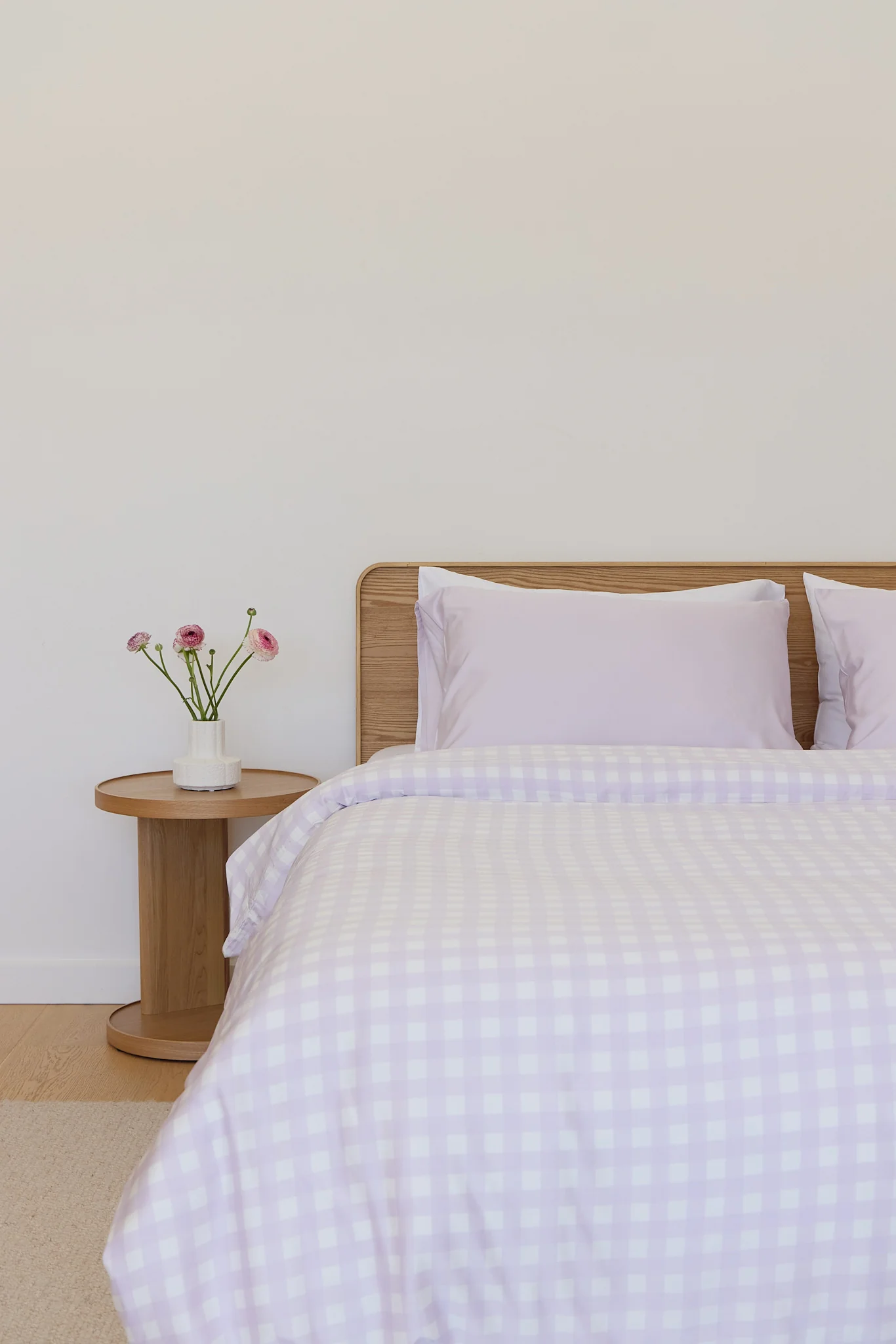 Lilac Gingham Bamboo Pillowslip - Image 5