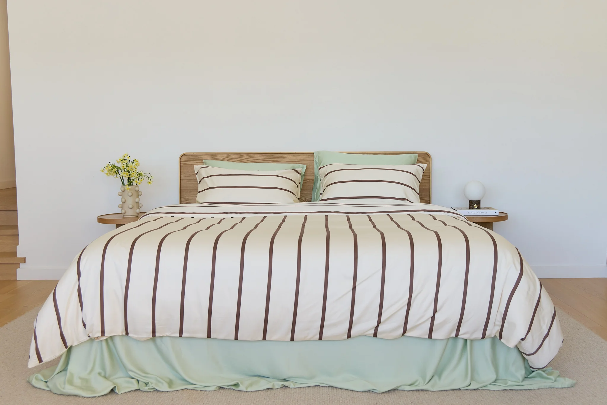 Chocolate Stripe Bamboo Quilt Cover - Image 7