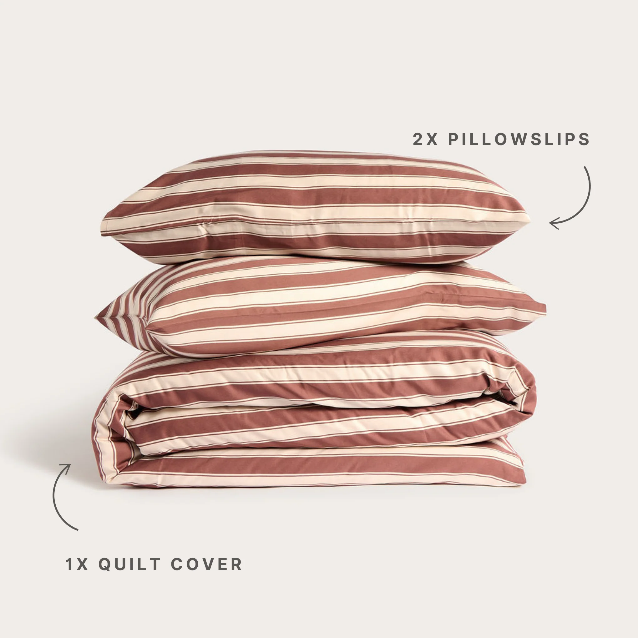 Cinnamon Stripe Bamboo Quilt Cover - Image 3