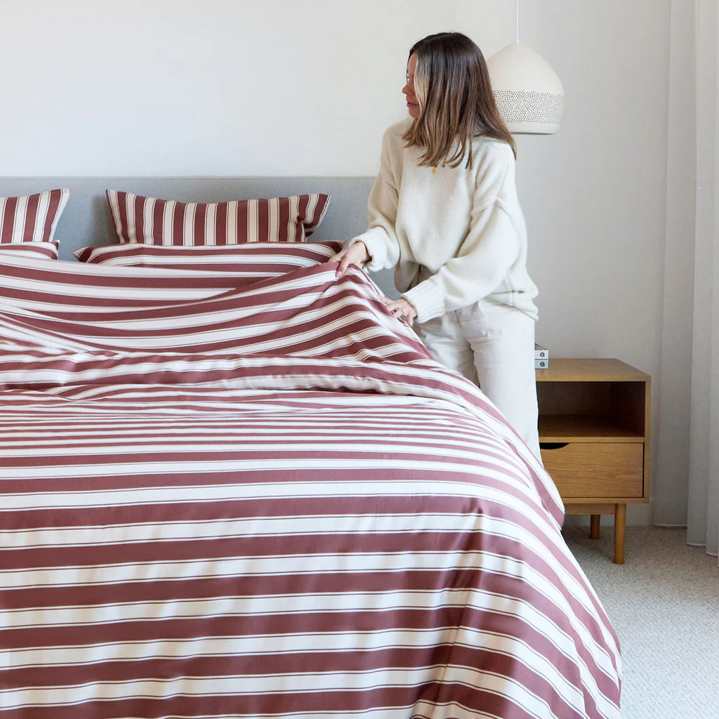 Cinnamon Stripe Bamboo Quilt Cover - Image 7