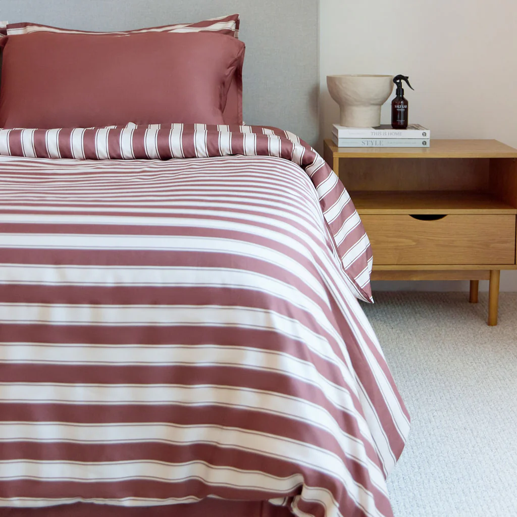 Cinnamon Stripe Bamboo Quilt Cover - Image 8