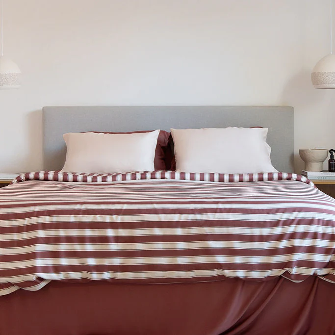 Cinnamon Stripe Bamboo Quilt Cover - Image 9