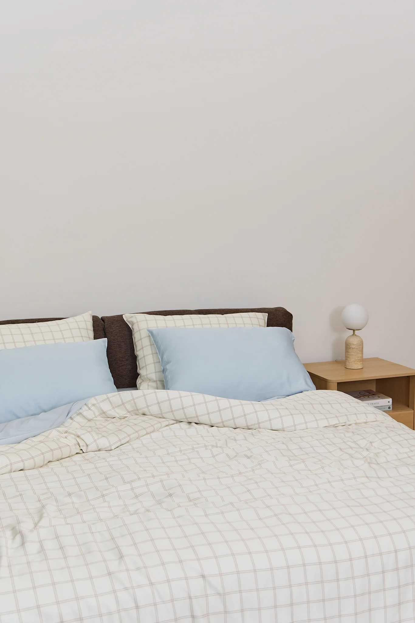 Latte Grid Bamboo Quilt Cover - Image 3