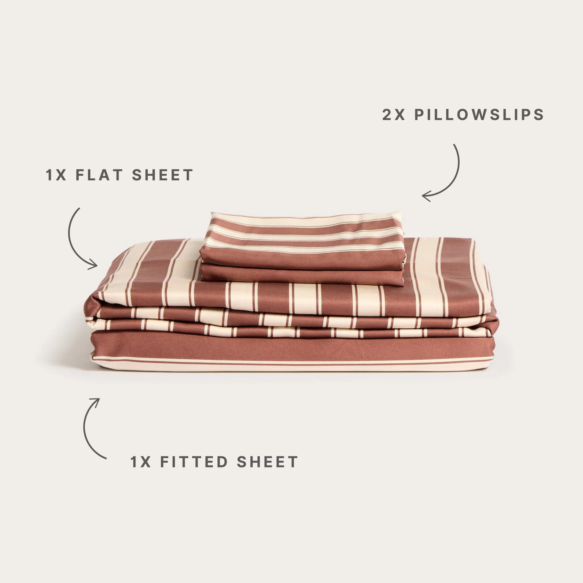 Cinnamon Stripe Bamboo Sheet Set - Image 3