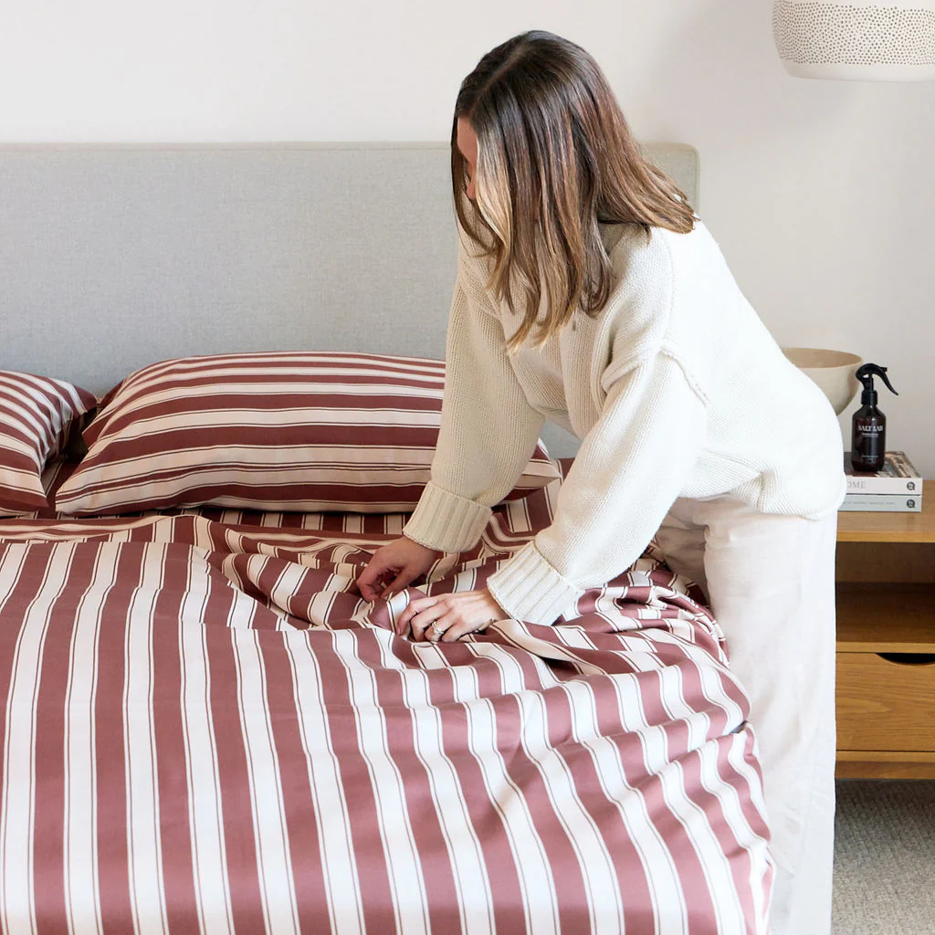 Cinnamon Stripe Bamboo Sheet Set - Image 6