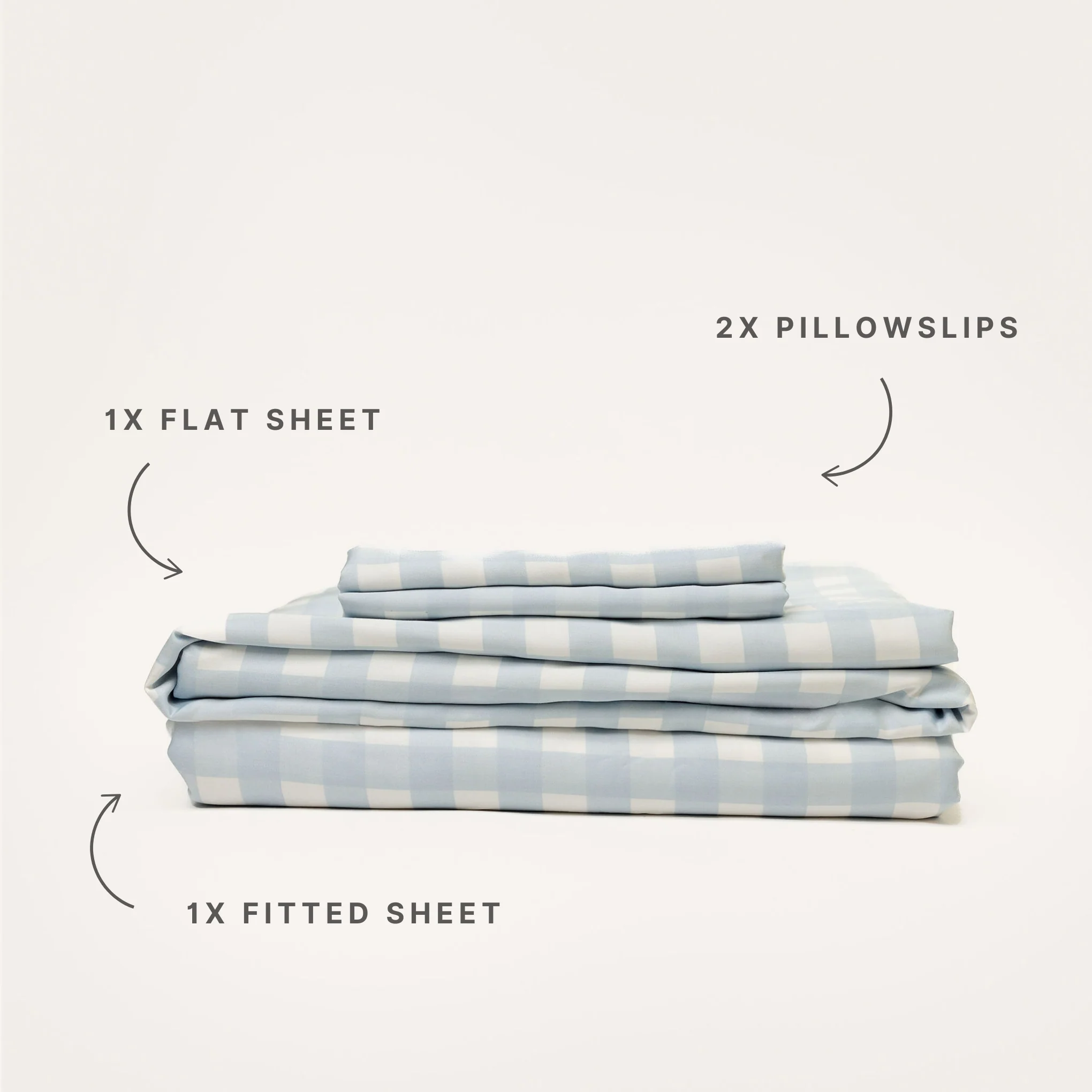 Sky Gingham Bamboo Sheet Set - Image 3
