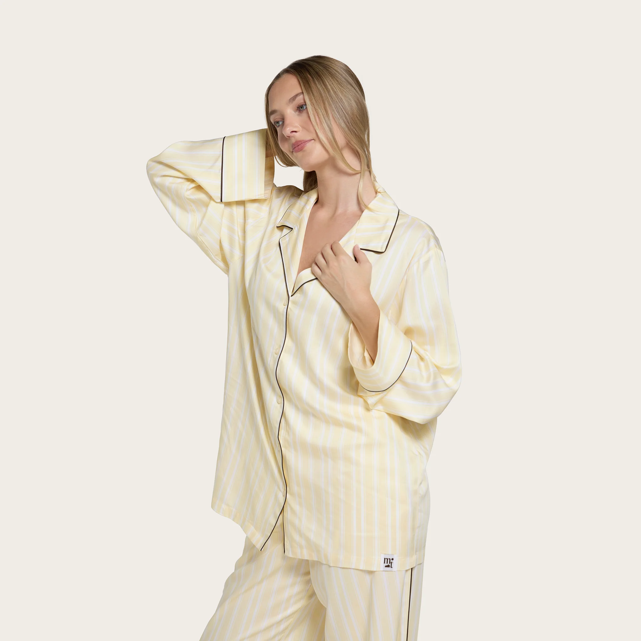 Butter Stripe Lottie Bamboo Long Sleeve Shirt - Image 4
