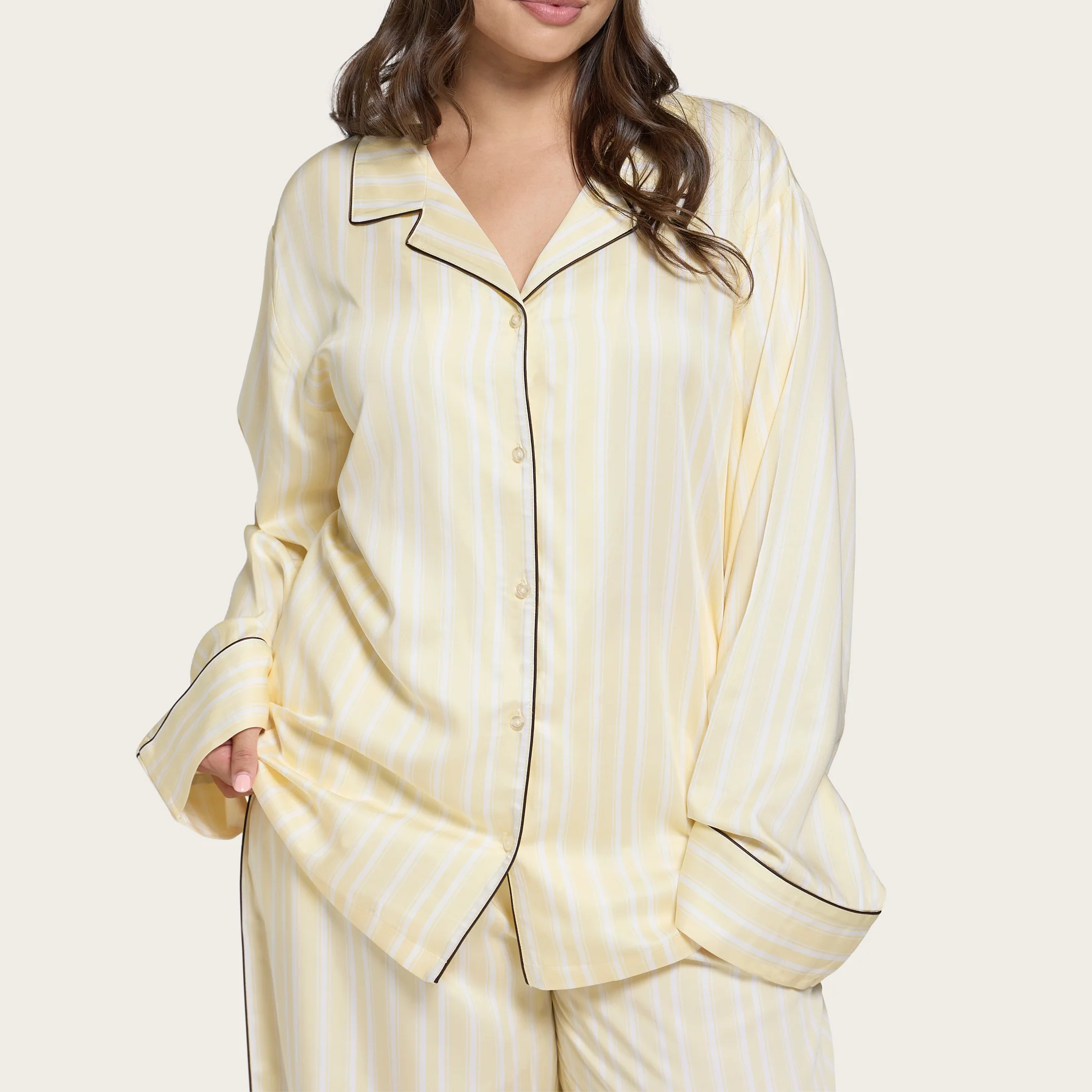 Butter Stripe Lottie Bamboo Long Sleeve Shirt - Image 5