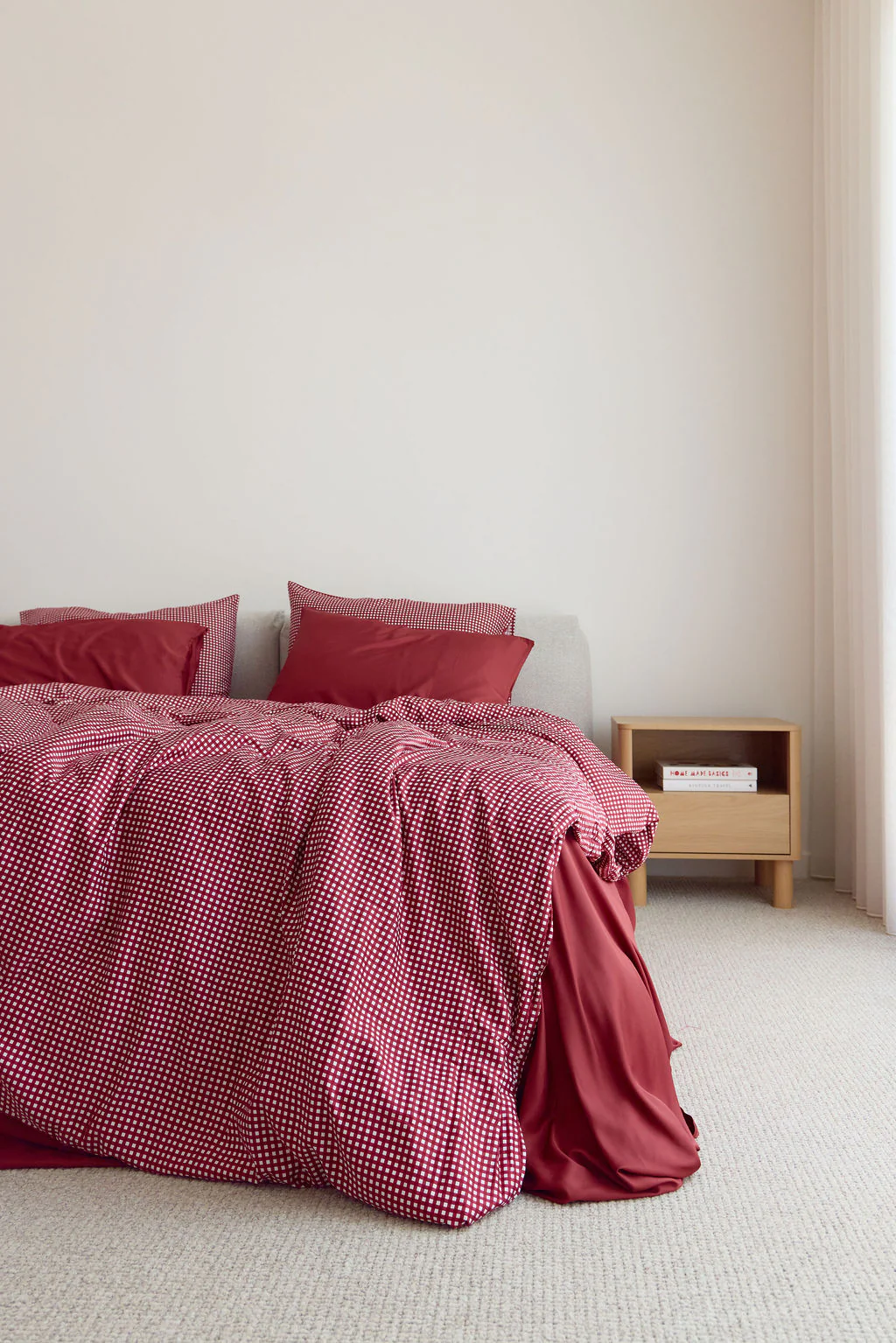 Cherry Gingham Bamboo Quilt Cover - Image 12