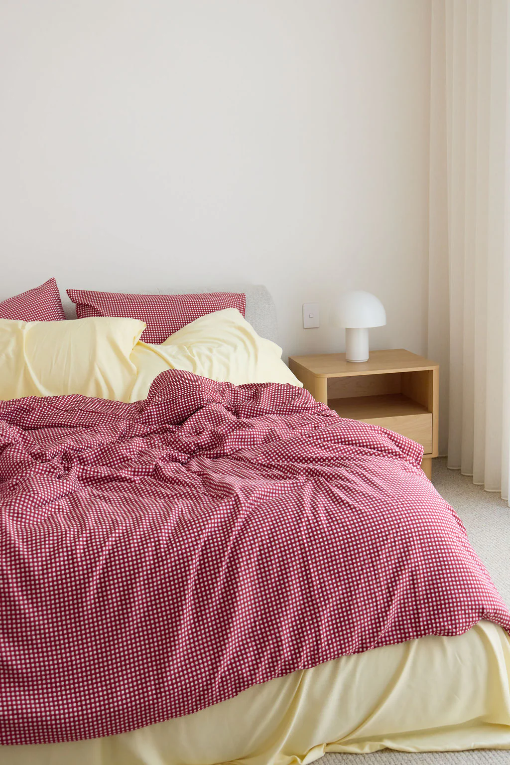 Cherry Gingham Bamboo Quilt Cover - Image 5