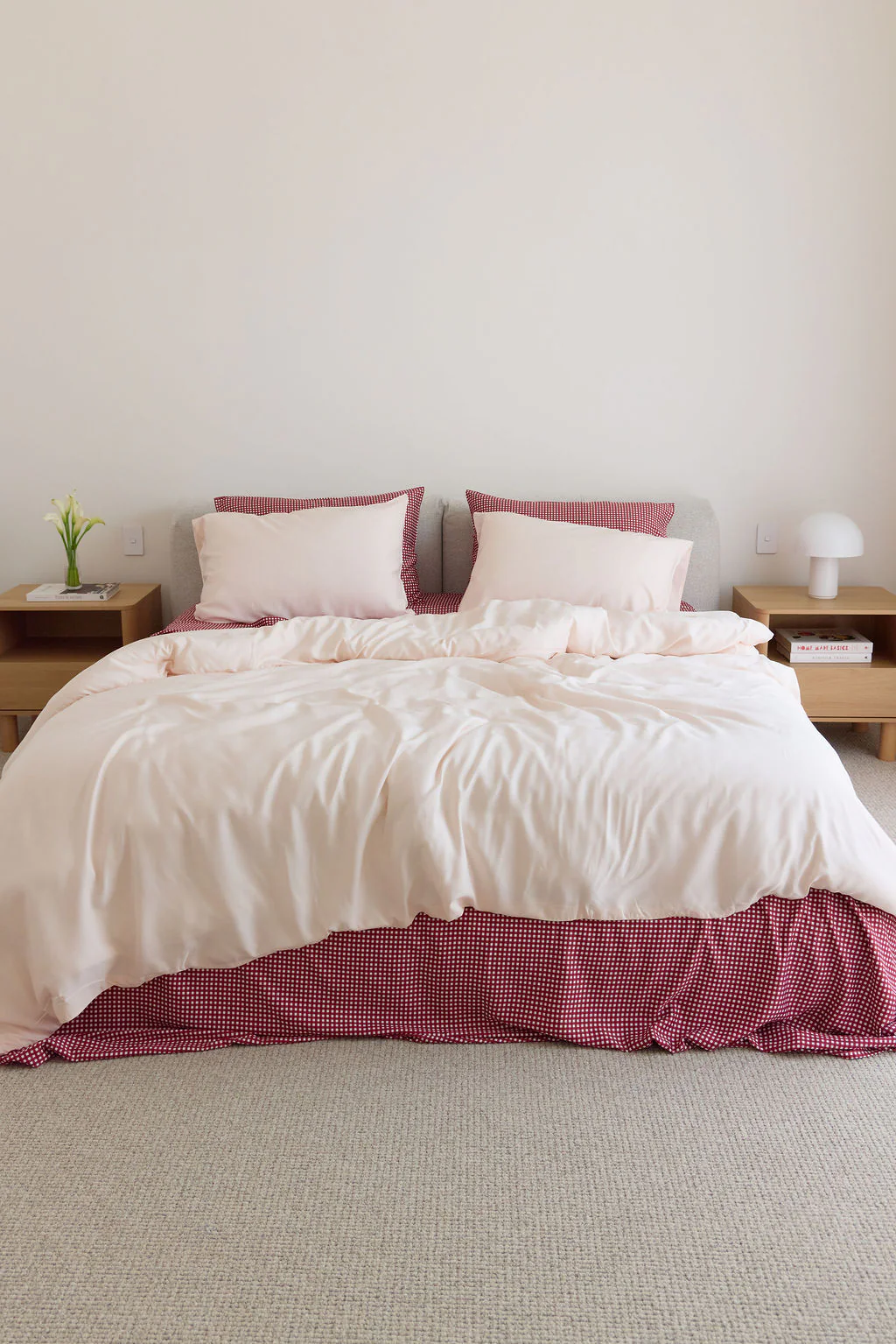Cherry Gingham Bamboo Sheet Set - Image 5