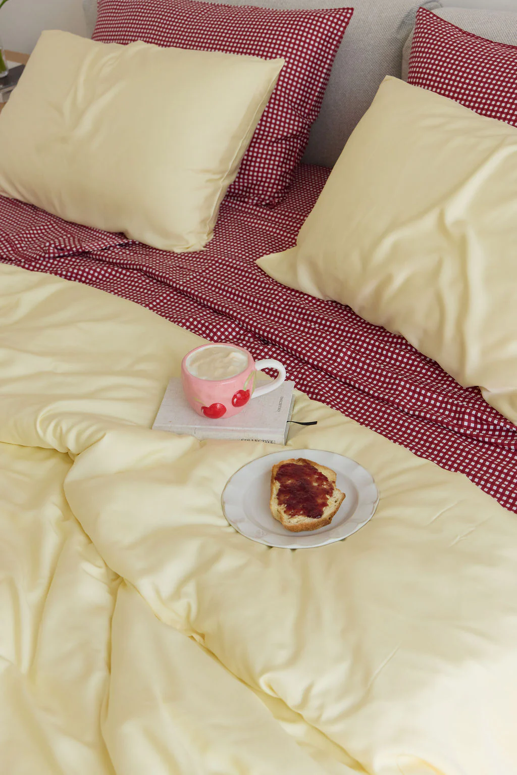 Cherry Gingham Bamboo Sheet Set - Image 6