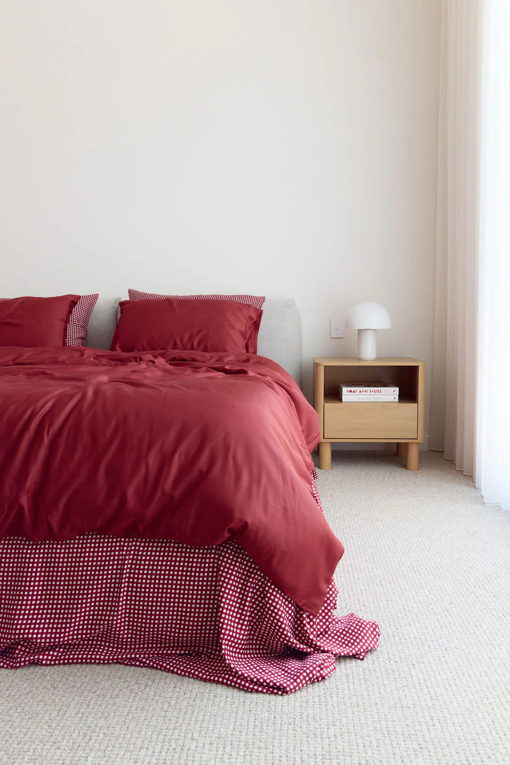 Cherry Gingham Bamboo Sheet Set - Image 7