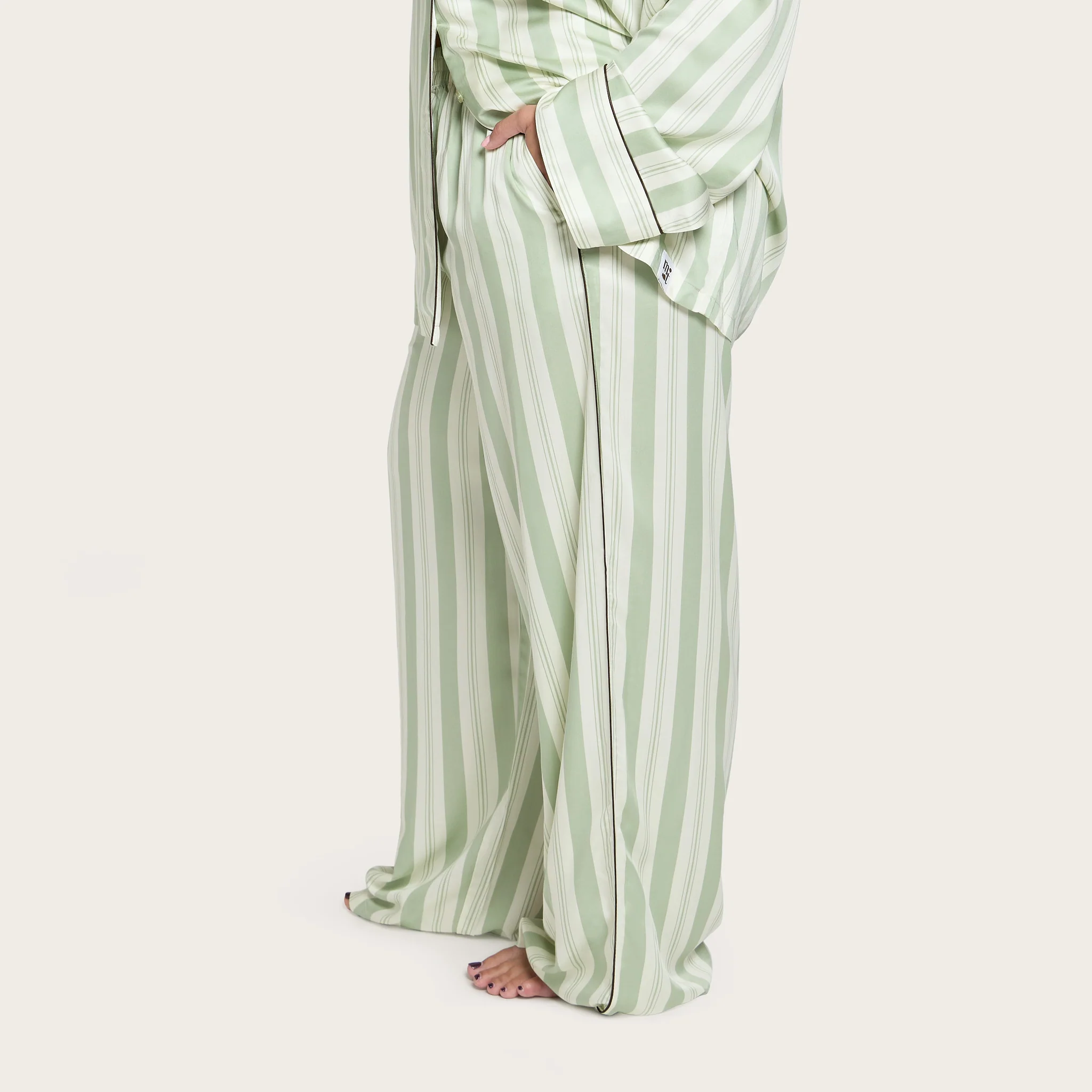 Pistachio Stripe Lottie Bamboo Pant - Image 4