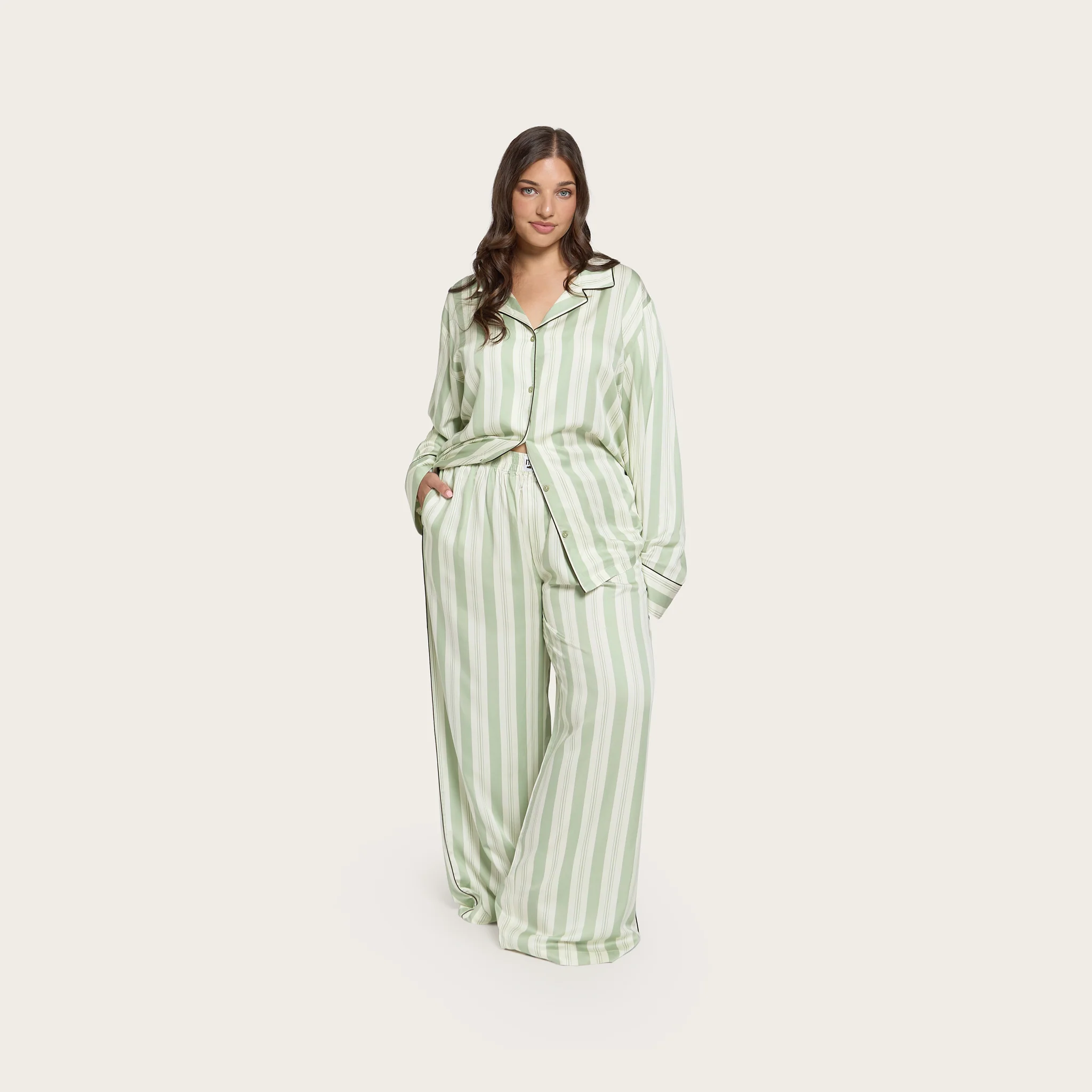 Pistachio Stripe Lottie Bamboo Pant - Image 5