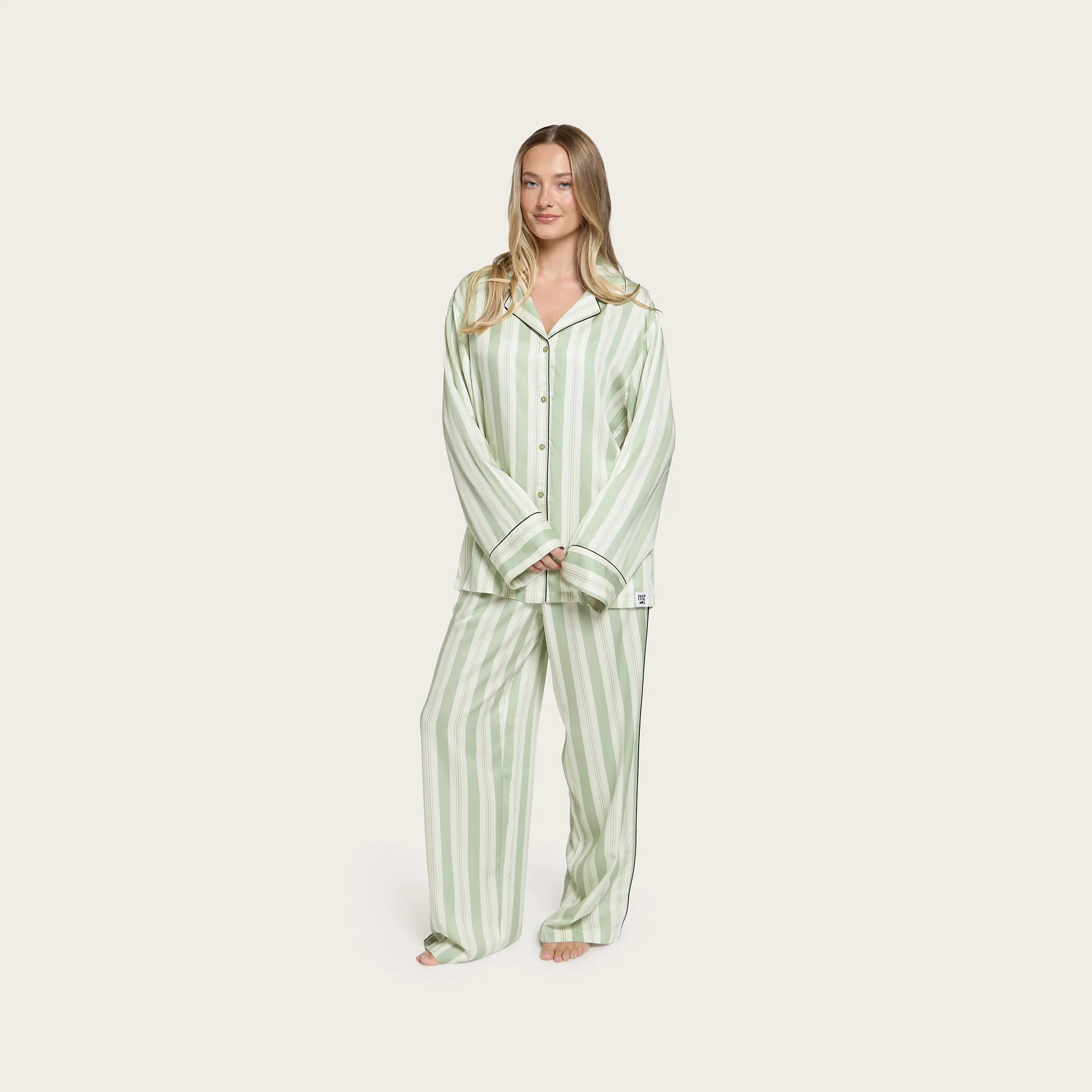 Pistachio Stripe Lottie Bamboo Pant - Image 3