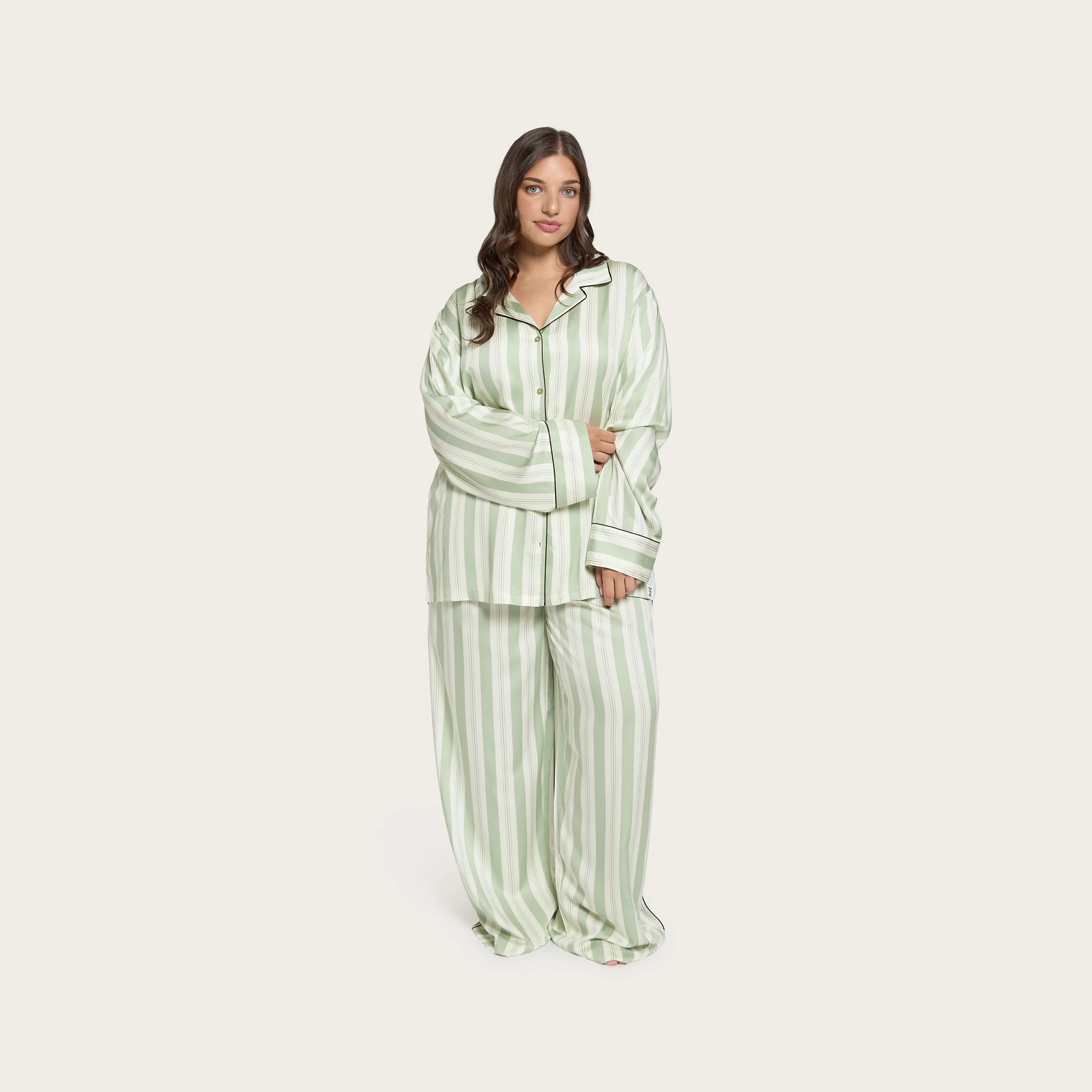 Pistachio Stripe Lottie Bamboo Long Sleeve Shirt - Image 5